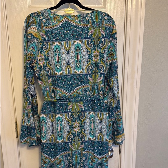 R. Vivimos Paisley Maxi Dress in Blue and Green #285 - Picture 3 of 6